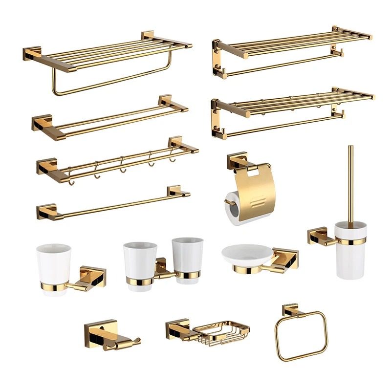 bathroom accessories gold